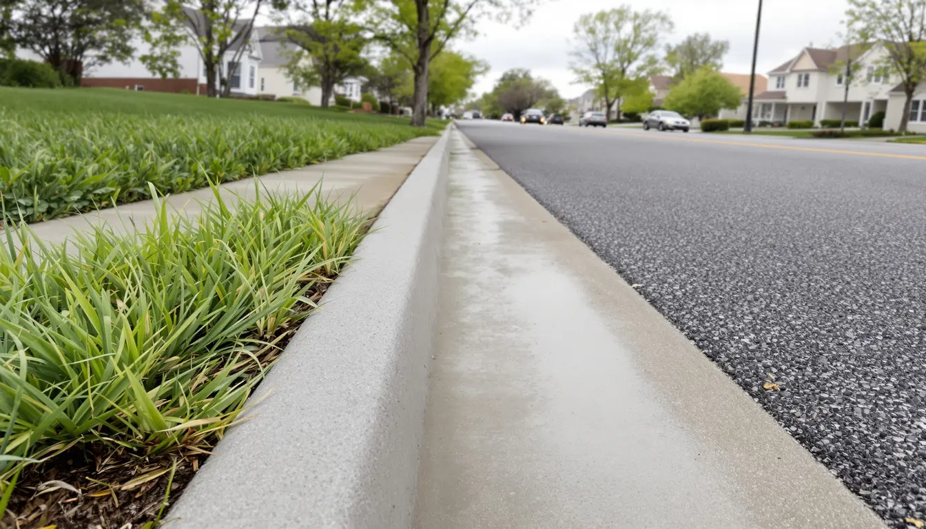 Commercial concrete curb and gutter installation in Kansas City