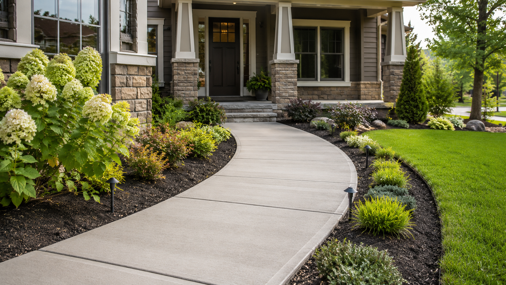 New concrete sidewalk installation in a north KC neighborhood